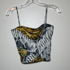 LuvLiz Crop Snake Print Tank Top SMALL